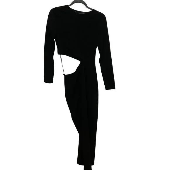 Zara | Dresses | Nwt Zara Little Black Evening Dress Side Cutout And Side  Slit Size M | Poshmark